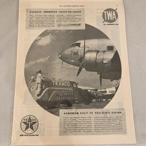 TWA May 1936 Saturday Evening Post ad Original black & white magazine ad